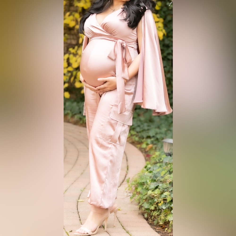 ClubLLondon maternity jumpsuit with cape size 8